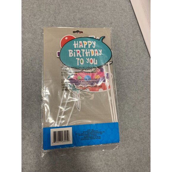 New Photo Props Balloons Party Hats Happy BIrthday Multicolor - Picture 2 of 2